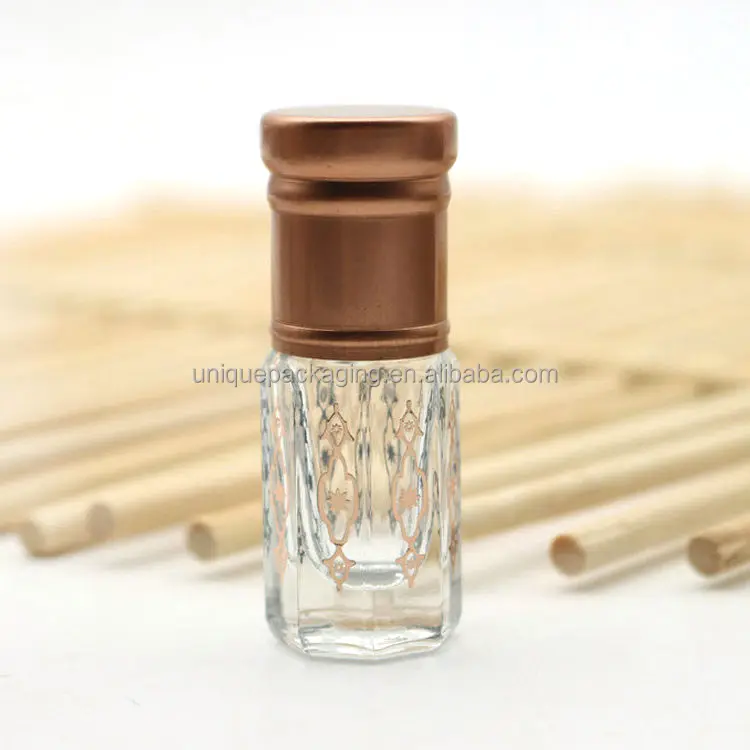 Haute qualité 3ml 6ml 12ml bouteille d'oud arabe Attar or bouchon à vis parfum en verre ou bouteilles de parfums d'huile de bois d'agar