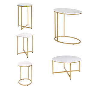 Đồ Nội Thất Phòng Khách Bộ Kim Loại Vàng Khung Hiện Đại Vòng Hình Bầu Dục Nhỏ Tổ Trà Bên Bàn Cà Phê - Product Image 1