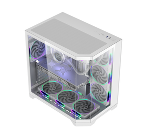 Factory Custom Gaming CPU PC-Gehäuse Full Tower ATX White Gamer-Schrank Transparente Computer-Desktop-Hülle PC-Hüllen