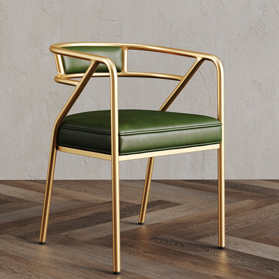 Cuir vert foncé pied doré