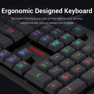 Redragon S107 RGB Teclado luminoso con cable Ratón Red Dragon Gaming Suite Laptop Anti-Ghosting 3 teclas Mini tipo USB Juegos de computadora - Product Image 4