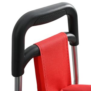 VidaXL W2B Red Shopping <strong>Trolley</strong> with 35 L Capacity Coin <strong>Lock</strong> Plastic &amp; Steel Material PU Surface Handling Mesh Structure - Product Image 3