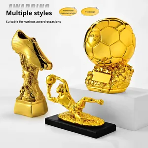 Cúp thể thao nhựa thân thiện với môi trường, vượt biên giới, dành cho cầu thủ bóng rổ xuất sắc nhất World Cup, Giày vàng, Quả bóng vàng, Găng tay vàng, bóng đá - Product Image 4