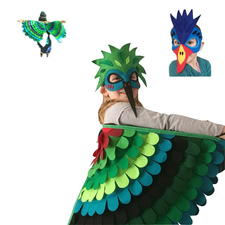 Dino Dress Up Boys Girls Wing with Mask Halloween Cosplay Costume Children Fancy Animal Outfit Angel Wings Costume Baby