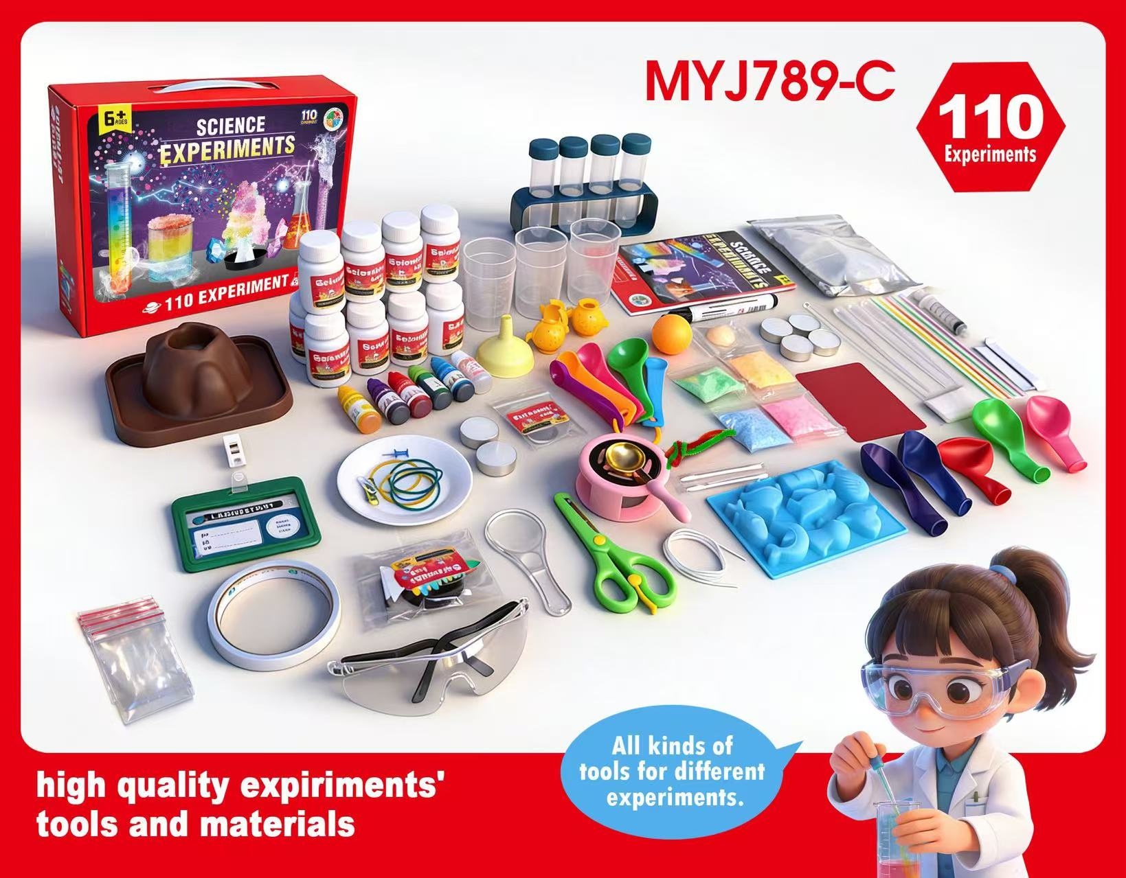 Ensemble d'expériences scientifiques MYJ789-C (110 expériences)