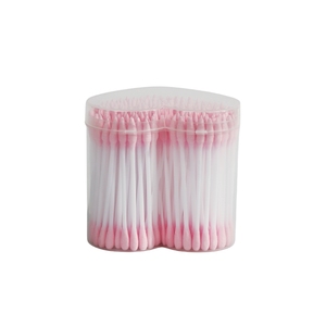 ピンクコットン綿棒プラスチックスティック付きダブルヒントコットン綿棒 - Product Image 6