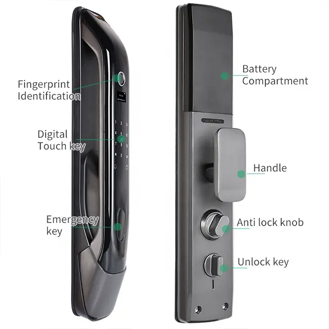 Fábrica fornecimento biométrico impressão digital teclado senha digital cam porta fechadura com campainha segurança inteligente keyless bloqueio