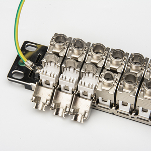 高密度1U 48端口STP FTP Cat5e Cat6 Cat6A配线架，带屏蔽梯形插孔 - Product Image 1