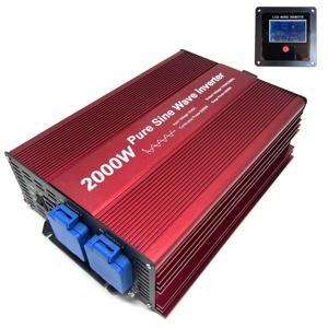 Inversor de onda sinusoidal pura de 2000W, entrada DC12V o 24V de entrada a salida de CA 110V 60Hz con USB y pantalla remota LCD, E-LION - Product Image 1