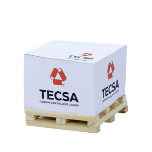Bloc de notas adhesivas con impresión de 4 lados de papel con logotipo personalizado, notas adhesivas con cubo de paleta de madera, notas adhesivas - Product Image 1