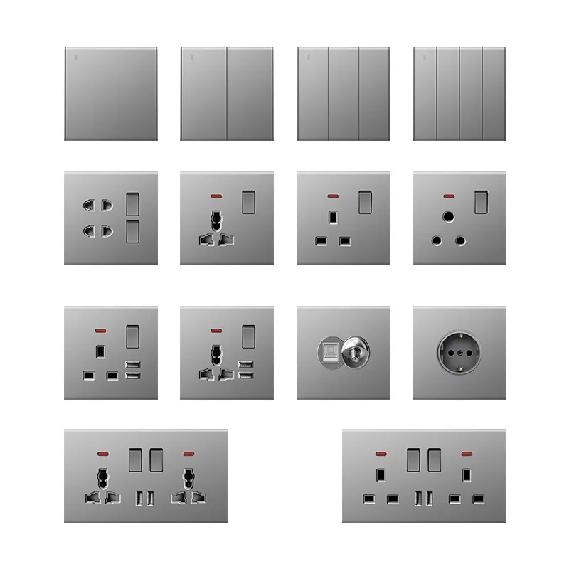 WENZHOU-Interruptor de pared de luz eléctrica, enchufes e interruptores de pared para Reino Unido, 1 entrada, 1 vía/2 vías, 146/86