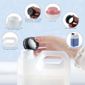 3.8L пластиковый кувшин с ручкой и крышкой HDPE квадратные Пустые контейнеры для хранения пластиковая бутылка - Product Image 4