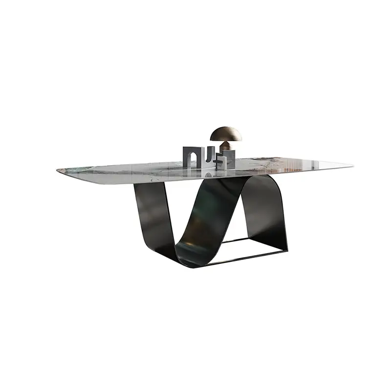 Mesa de jantar luxuosa com quadro de aço inoxidável, preços da mesa de jantar