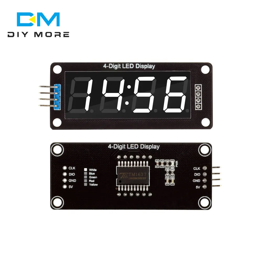 4-Digit LED 0.56" Display Tube Decimal 7 Segments TM1637 Clock Double Dots Module 0.56 inch White