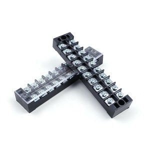 Tornillo de doble fila, 15/25/45A, 3/6/8/10/12 Pole, 600V, 20-16 AWG, terminal conductor de latón, bloque de terminales de tornillo de barrera fija TB - Product Image 4