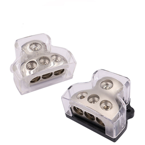 3 Way 1x 0 Gauge in / 3X <strong>4</strong> Gauge Out Amp Power Distribution Ground <strong>Distributor</strong> Connecting Block for Car Amplifier Audio Splitter - Product Image 2
