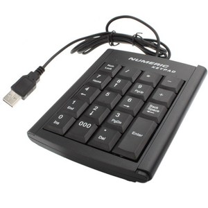 Miniteclado USB con diseño de luz numérico, teclado de ordenador portátil duradero, barato, TKL, numérico, con 19 teclas