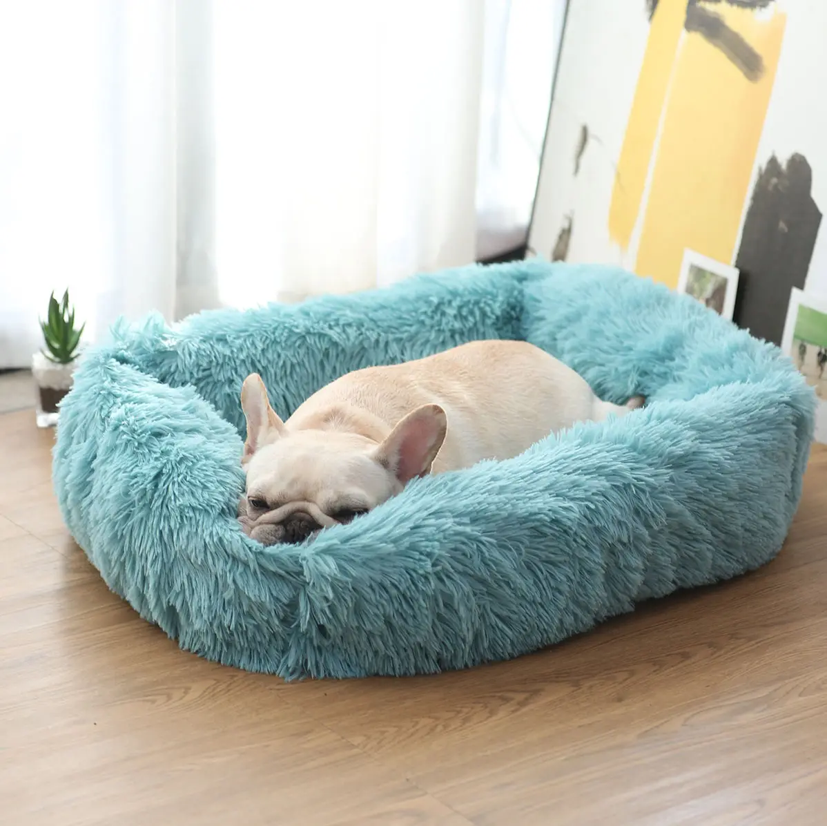 Tempat tidur anjing peliharaan semua musim bentuk kaki panjang mewah hangat tempat tidur kucing nyaman dan nyaman bantal hewan peliharaan untuk anak anjing besar produk desain tempat tidur anjing