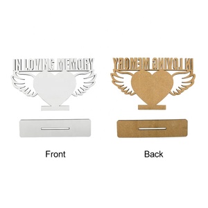 定制爱心记忆中密度纤维板升华空白木制相框 - Product Image 3