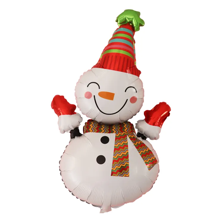 Рождественские украшения для атмосферы, воздушные шары с Большим улыбающимся снеговиком, фольгированные шары с гелием