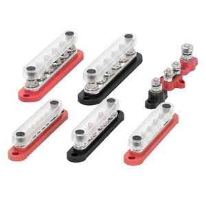 <strong>250A</strong> Terminal Block Power Distribution <strong>Busbar</strong> 4X 3/8&quot; Post(M10) 3X #8 Screw Terminal Block Connector - Product Image 6
