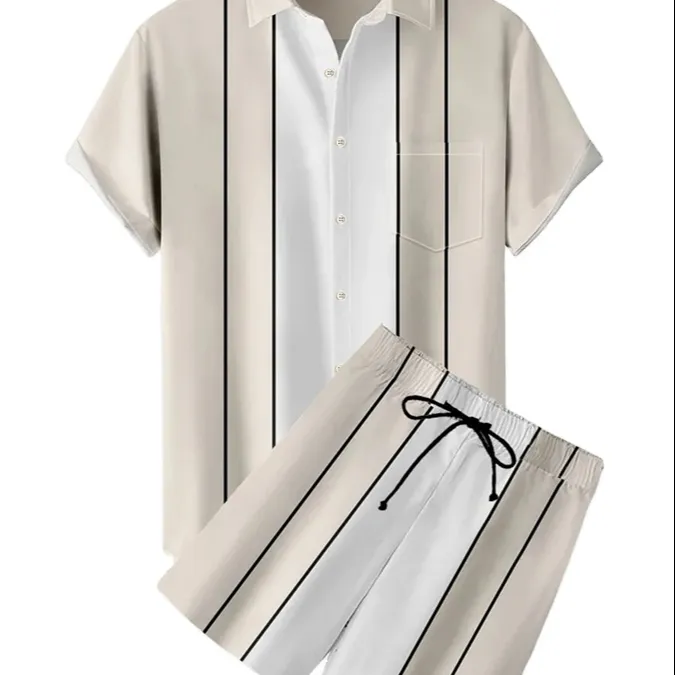 Vestiti estivi per uomo 2023 nuovi pantaloncini camicia a maniche corte da spiaggia da uomo Set camicia floreale da spiaggia hawaiana