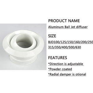 Ventilation Aluminium Round Eyeball Spout Ball Jet <strong>Nozzle</strong> air <strong>Diffuser</strong> for air Conditioning System - Product Image 3