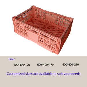 Contenedor de almacenamiento de estilo de malla de caja de plástico reciclable de alta resistencia para verduras Cajas de transporte plegables Material PP - Product Image 4