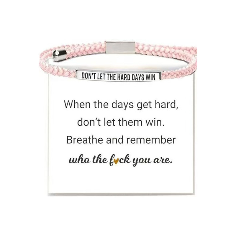 Corde rose + coude couleur acier don + carte