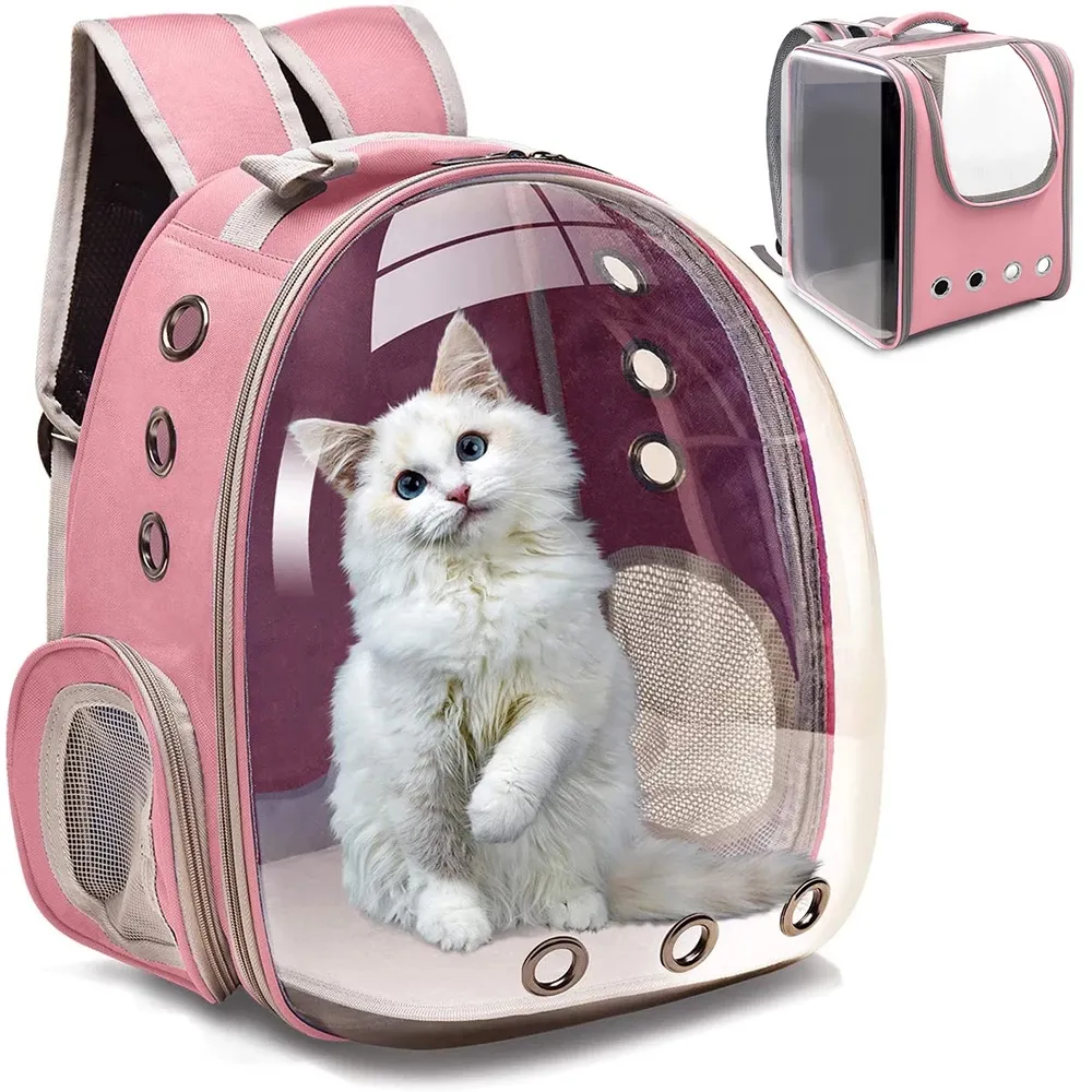 Bolsa de transporte para gatos, mochila transpirable para mascotas pequeñas, cápsula espacial de viaje, bolsa de transporte para gatos