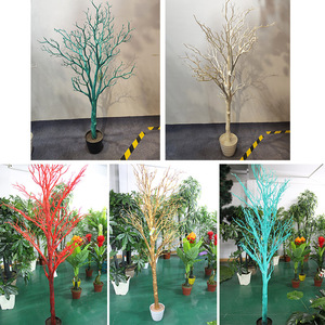 人工树枝芒果树，廉价盆景塑料人工干燥植物白孔雀珊瑚树树枝无叶