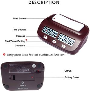 Scacchi Orologio Digitale Professionale Di Legno di Scacchi Timer Count Up Down Clock Gioco Con Il sacchetto di immagazzinaggio