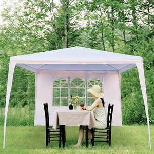 ポータブルガゼボ屋外ガーデンメタルテントポップアップキャノピーパティオ裏庭バーベキューグリル結婚式カスタマイズロゴ付き