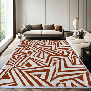 อัลฟอมบราห้องนั่งเล่นหรูหรา, พรมทรงเรขาคณิตขนสัตว์เทียมประตูชั้นข้างเตียงเครื่องกันลื่นทำพรมและเสื่อปูพื้น - Product Image 2