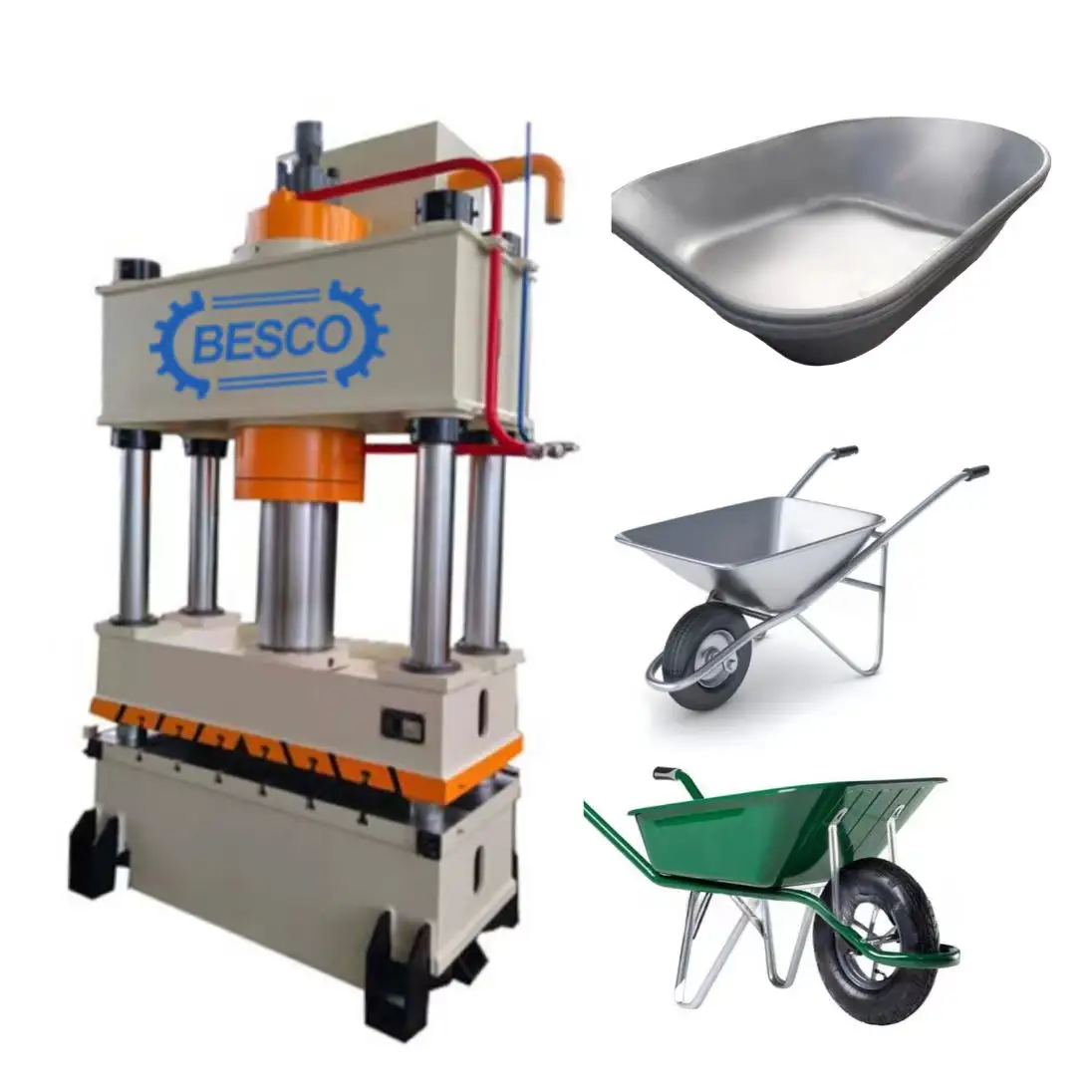 High Capacity Wheelbarrow Making Machine With Mould Four Column Hydraulic Punching Machine For Trolley Cart