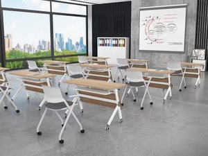 折叠会议桌家庭活动学习课桌椅多功能组合电脑实训室桌 - Product Image 3