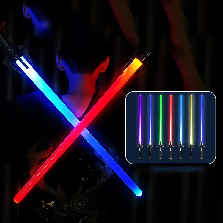 D016 Hot Sale Großhandel Verschiedene Farben Blinkende Teleskop-LED-Lichtschwert Im Dunkeln leuchten Kid Adult Toy Laser Light Sword