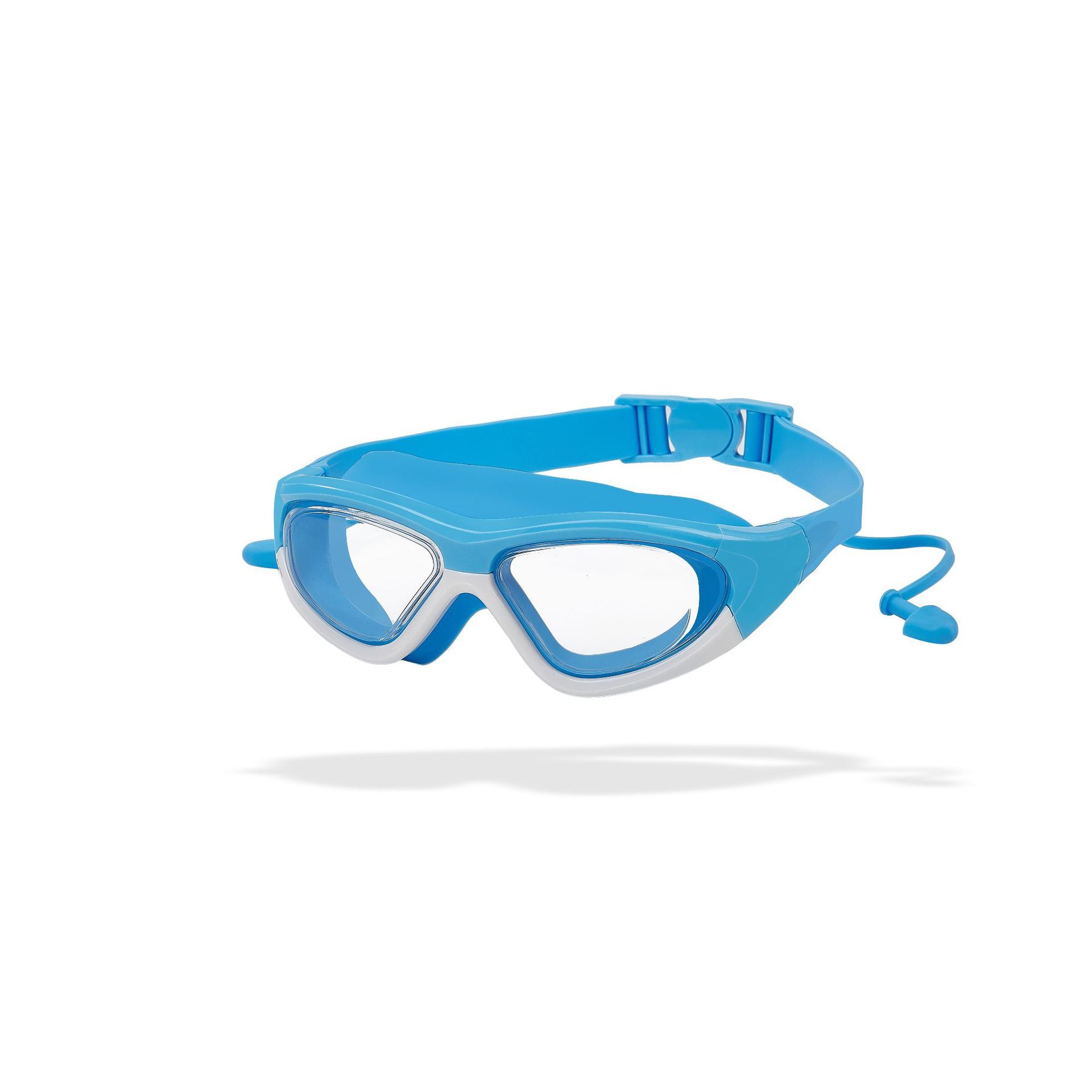 Blue and white non-prescription glasses case