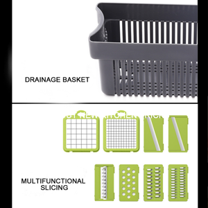Hot <strong>Selling</strong> 14-in-1 Food <strong>Cutter</strong> Multifunctional Vegetable Slicer with Mandoline for Veggie &amp; Onion Potato <strong>Cutter</strong> in Square Shape - Product Image 6