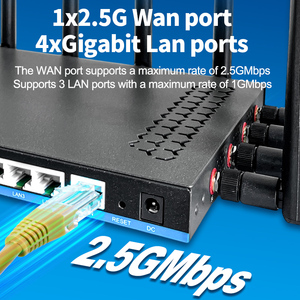 Enrutador de módem inalámbrico empresarial con certificación FCC CE ROHS 7200Mbps WiFi7 5G SIM 256 dispositivos OpenWrt de doble banda 1,8 GHz/512DDR4 - Product Image 4