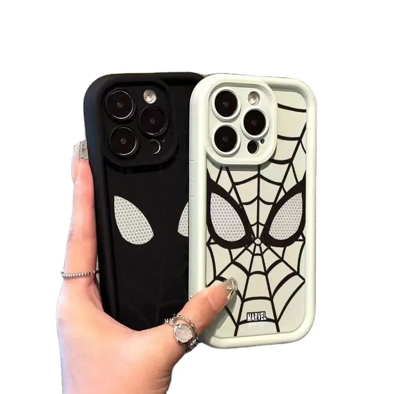 Venta al por mayor de silicona suave escalera TPU funda protectora dibujos animados diseño de hombre araña anti-caída cubierta del teléfono para Iphone 11 pro 12pro Max