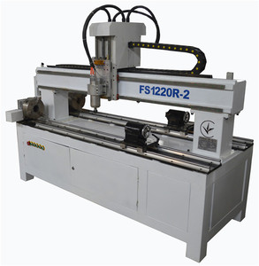 Mini máquina de grabado cilíndrica en madera, FS1220R, enrutador cnc con eje rotativo para madera cilíndrica - Product Image 1