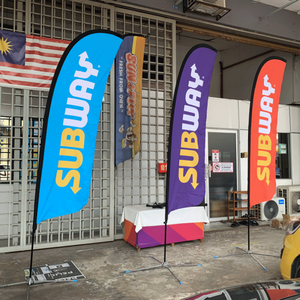 उच्च गुणवत्ता वाले आउटडोर वाणिज्यिक विज्ञापन कस्टम आकार पंख झंडे, कई आधार समुद्र तट झंडे के साथ - Product Image 6