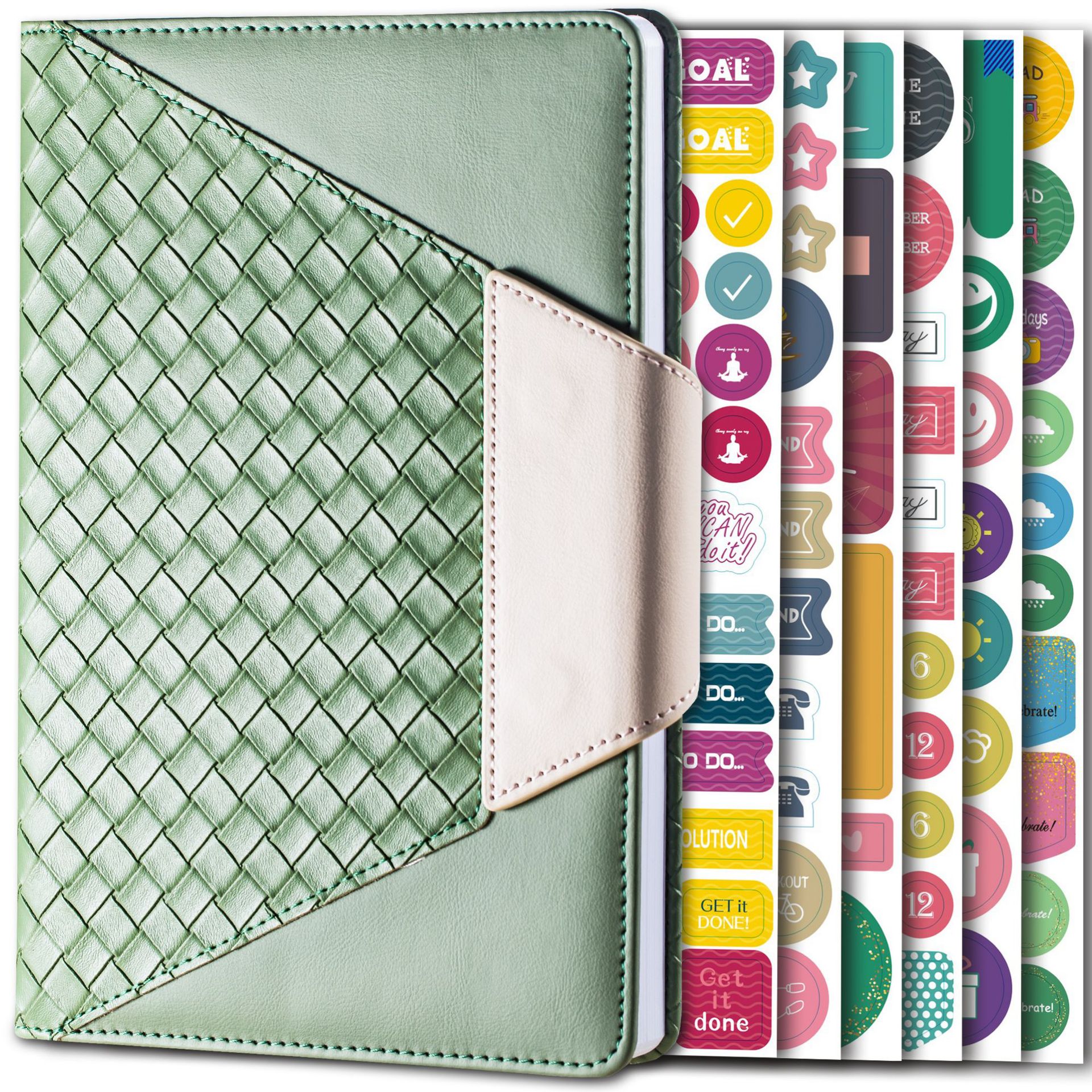 Patrón de tejido de moda-verde (incluyendo 6 pegatinas de Plan)