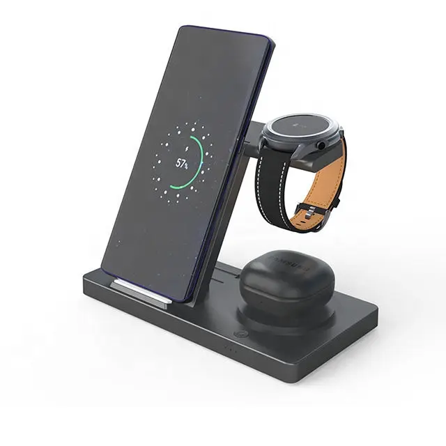 4 In 1 Wirelesscharger Phone Stand Holder With LED Light Mobile Phone 5W 7.5W 15W Wireless Charger