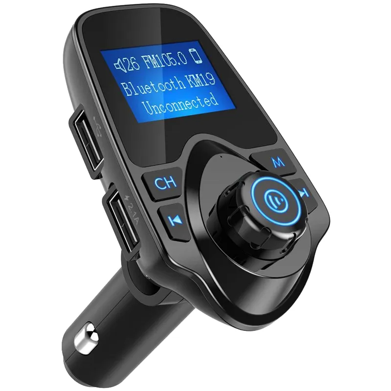 Không Dây BT xe Kit tay miễn phí FM Transmitter LCD MP3 máy nghe nhạc A2DP kép USB sạc Phụ kiện xe hơi