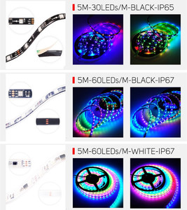 Led şerit 2812b ip65 rgb w2811b piksel 5m değiştirme led şerit ışıkları sk6812 rgbw veri ic rüya renkli led şerit - Product Image 4