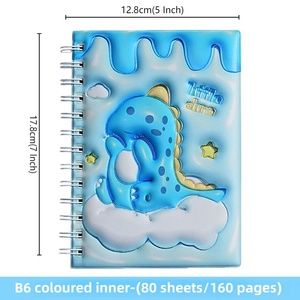 B6 Spiral Soft Cover Cartoon Dinosaur <strong>Notebook</strong> with Colored Loose-leaf Paper Student Horizontal Line <strong>Exercise</strong> Book 80 Sheets - Product Image 4