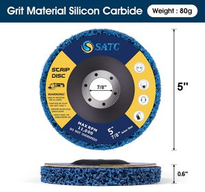 <strong>5</strong> PCS <strong>5</strong>"x7/8" Blue Strip Discs Stripping Wheel Premium <strong>Silicone</strong> <strong>Carbide</strong> Strip Disc for Angle Grinder