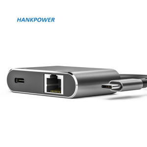 Aluminum Alloy Cover USB <strong>Type</strong> C PD 3.0 Female+ RJ45 1000Mbps to USB-C 2IN1 Ethernet Adapter - Product Image 4